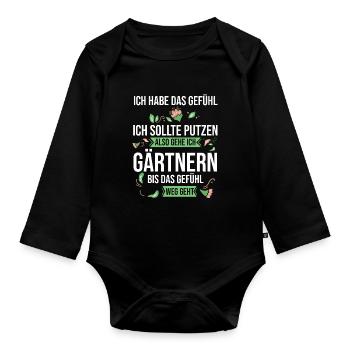Gartenarbeit Hobbygärtner Garten Gärtner - Baby Bio-Langarm-Body - Schwarz - Vorne