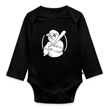 Faultier - Baby Bio-Langarm-Body - Schwarz - Vorne