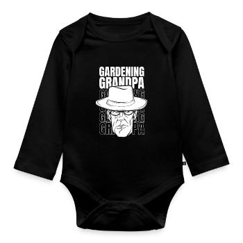 Hobby gardener garden garden grandpa - Organic Longsleeve Baby Bodysuit - black - Front