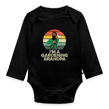 Hobby Gardener Garden Grandpa Horticultural Grandpa - Organic Longsleeve Baby Bodysuit - black - Front