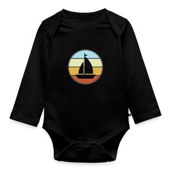 Rétro de la voile - Body Bébé bio manches longues - noir - Devant