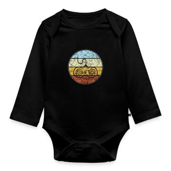 Gaming Retro - Organic Longsleeve Baby Bodysuit - black - Front