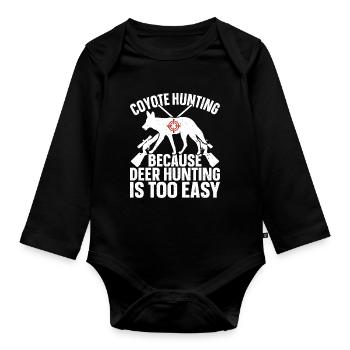 Coyote Hunter Yote - Organic Longsleeve Baby Bodysuit - black - Front