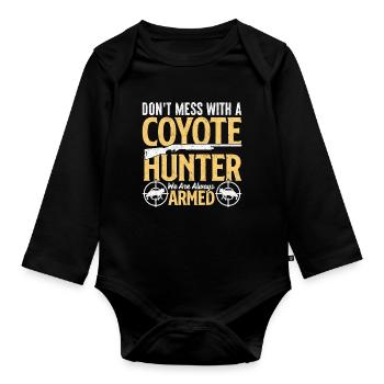 Coyote Hunt Yote - Organic Longsleeve Baby Bodysuit - black - Front