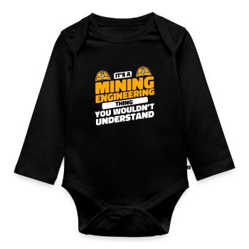 Engineer Lustig Mining Engineer - Organic Longsleeve Baby Bodysuit - black - Front