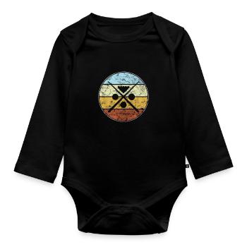 Billiard Retro - Baby Bio-Langarm-Body - Schwarz - Vorne