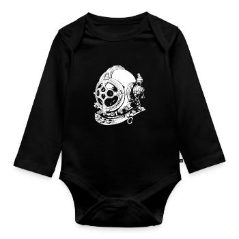 Diving Diver - Organic Longsleeve Baby Bodysuit - black - Front