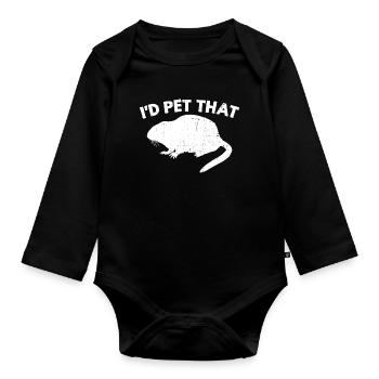 Muskrat Retro - Organic Longsleeve Baby Bodysuit - black - Front