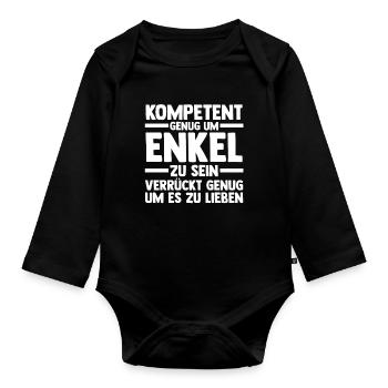 Enkel - Baby Bio-Langarm-Body - Schwarz - Vorne