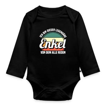Enkel - Baby Bio-Langarm-Body - Schwarz - Vorne