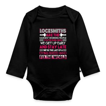 Locksmiths Are The Hardest Working People - Organic Longsleeve Baby Bodysuit - black - Front