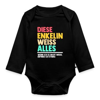 Enkelin - Baby Bio-Langarm-Body - Schwarz - Vorne
