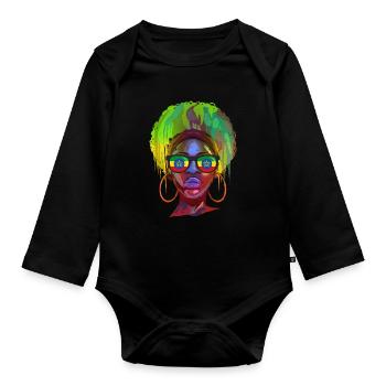 Ethiopia - Organic Longsleeve Baby Bodysuit - black - Front