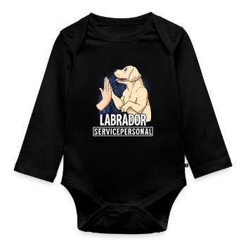 Labrador - Organic Longsleeve Baby Bodysuit - black - Front