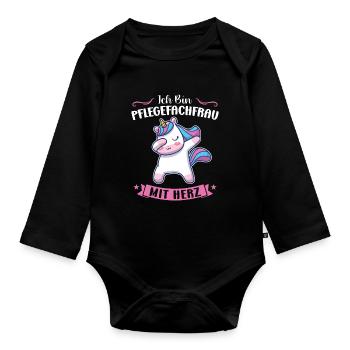Krankenhaus Pflegefachfrau Pflegerin Geschenk - Baby Bio-Langarm-Body - Schwarz - Vorne