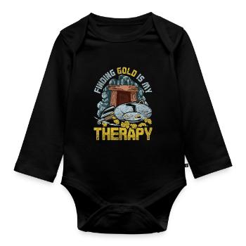 Gold prospectors, gold diggers, gold seekers - Organic Longsleeve Baby Bodysuit - black - Front