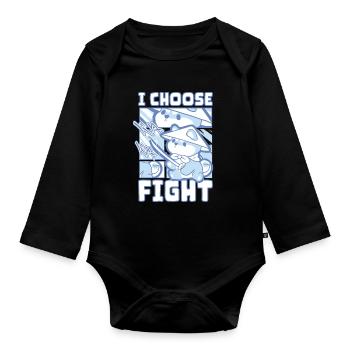 I choose fight - Baby Bio-Langarm-Body - Schwarz - Vorne