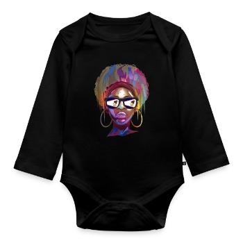 American Samoa - Organic Longsleeve Baby Bodysuit - black - Front