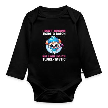 Stabdänzerin Design für Majorette - Baby Bio-Langarm-Body - Schwarz - Vorne