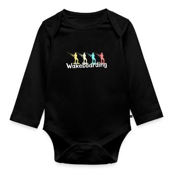 Wakeboarding - Baby Bio-Langarm-Body - Schwarz - Vorne
