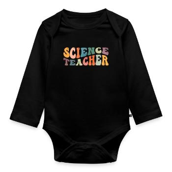 Groovy Science Enseignant Scientifique Enseignement - Body Bébé bio manches longues - noir - Devant