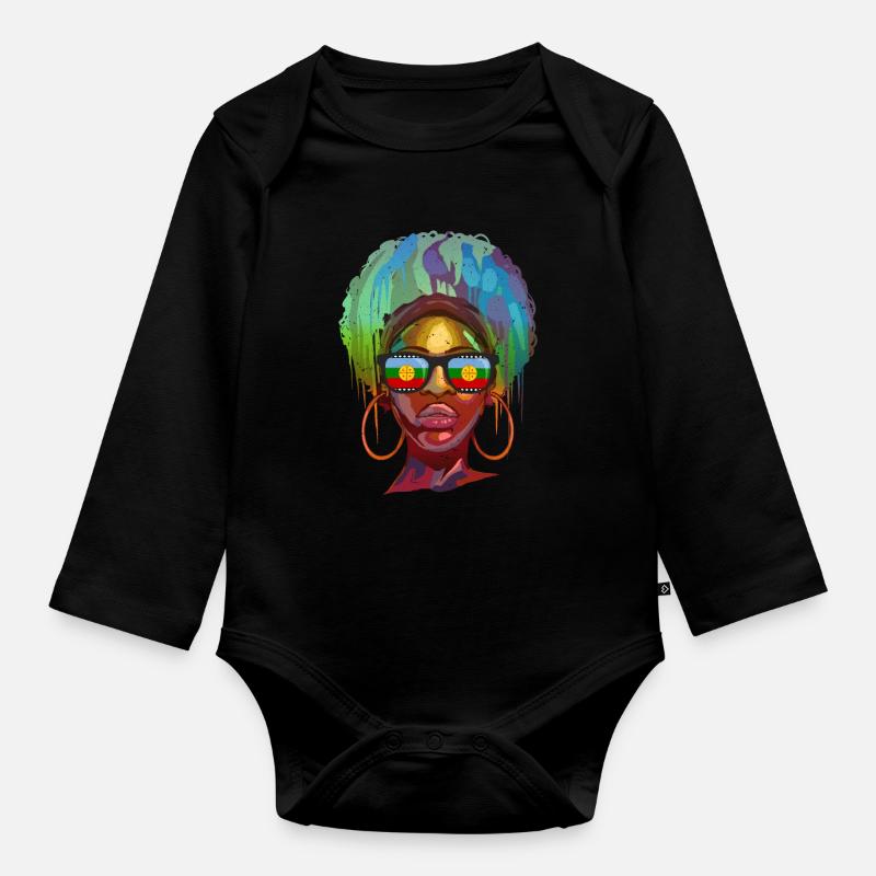 Mapuche - Body Bébé bio manches longues - noir