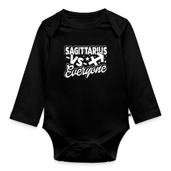 Sagittarius Sagittarius Vs Everyone Sign Of Zodiac - Organic Longsleeve Baby Bodysuit - black - Front