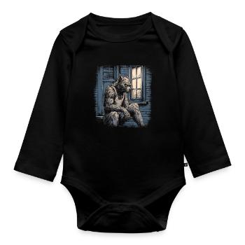 Mythe du chien-loup-garou, Cerberus, Hellhound - Body Bébé bio manches longues - noir - Devant