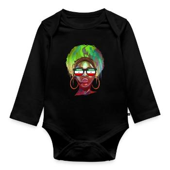 Somaliland - Organic Longsleeve Baby Bodysuit - black - Front