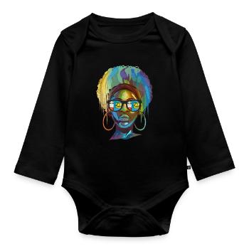 Saint Pierre and Miquelon - Organic Longsleeve Baby Bodysuit - black - Front