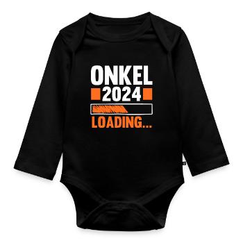 Werdender Onkel 2038 - Baby Bio-Langarm-Body - Schwarz - Vorne