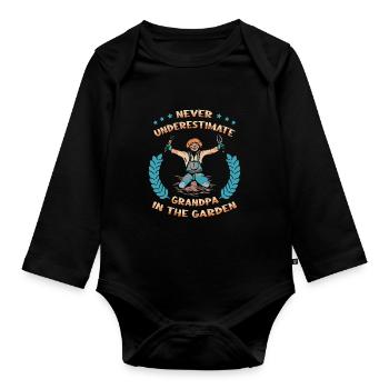 Hobbygärtner Garten Großvater Garten Opa - Baby Bio-Langarm-Body - Schwarz - Vorne