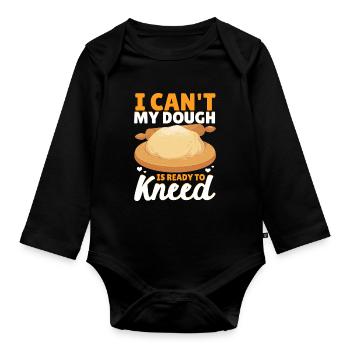 Funny bread baking baker - Organic Longsleeve Baby Bodysuit - black - Front