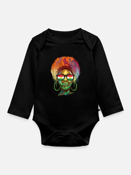 Kurdistan - Baby Bio-Langarm-Body - Schwarz