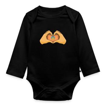 Bali - Organic Longsleeve Baby Bodysuit - black - Front