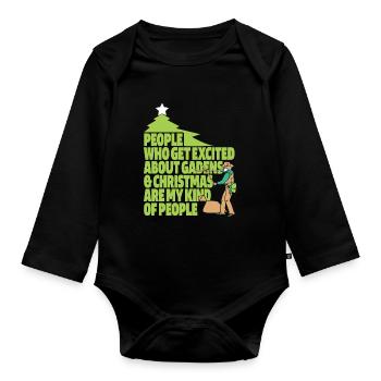 Hobby Gardener Garden Funny Garden Noël - Body Bébé bio manches longues - noir - Devant