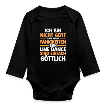 Line Dance Tänzer - Baby Bio-Langarm-Body - Schwarz - Vorne