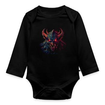 Monster Monster Demon Devil Vampire Guhl Zombie - Organic Longsleeve Baby Bodysuit - black - Front
