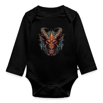 Monster Monster Demon Devil Vampire Guhl Zombie - Body Bébé bio manches longues - noir - Devant