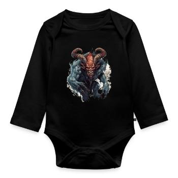 Monster Monster Demon Devil Vampire Guhl Zombie - Body Bébé bio manches longues - noir - Devant