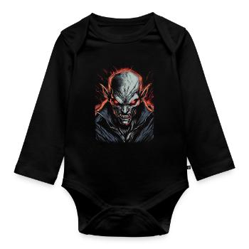 Monster Monster Demon Devil Vampire Guhl Zombie - Body Bébé bio manches longues - noir - Devant