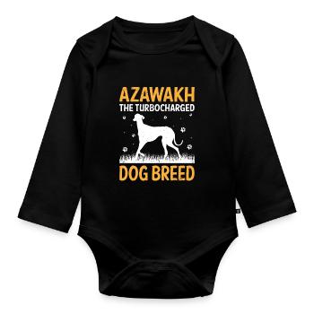 Azawakh Hundebesitzer Arabischer Windhund Tuareg Sloughi - Baby Bio-Langarm-Body - Schwarz - Vorne