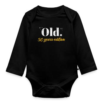 50 ans Ironique Cadeau du 50e anniversaire - Body Bébé bio manches longues - noir - Devant