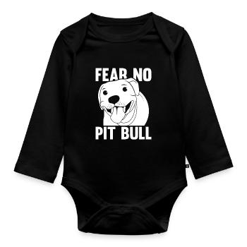 Pitbull Citation Pitbull Ban - Body Bébé bio manches longues - noir - Devant