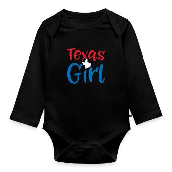 Texas mädchen - Baby Bio-Langarm-Body - Schwarz - Vorne