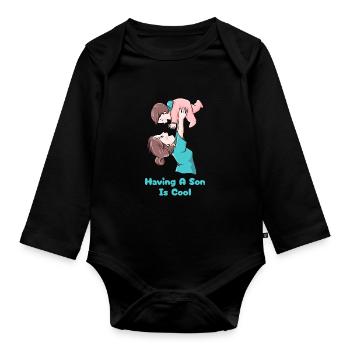 Mom Mutter Mutter - Baby Bio-Langarm-Body - Schwarz - Vorne