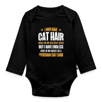 Perserkatze Katzenliebhaber Katzenbesitzer Perserlanghaar C - Baby Bio-Langarm-Body - Schwarz - Vorne