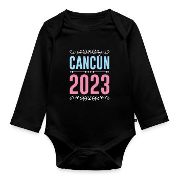 Cancun 2023 - Baby Bio-Langarm-Body - Schwarz - Vorne