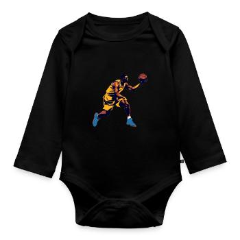 BASKETBALL forever! - Organic Longsleeve Baby Bodysuit - black - Front