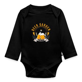 Hobby jardinier jardin bière de jardin - Body Bébé bio manches longues - noir - Devant